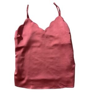 Monteau Scalloped Pink Camisole Top medium